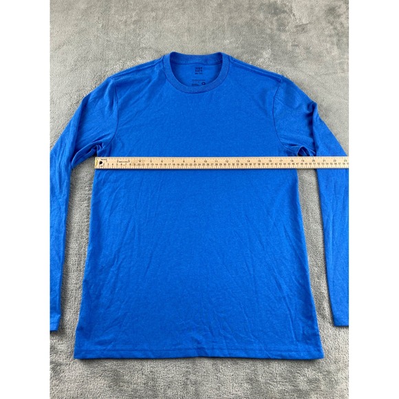 District Re Tee Mens Long Sleeve T-Shirt Blue Recycled Fabric - Picture 5 of 10